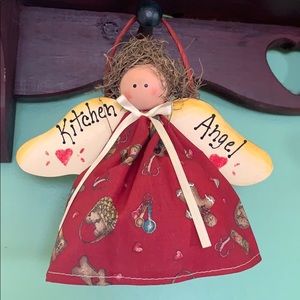 Country Kitchen Wood Angel Wall/Table Decoration